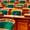 Empty seats at a legislative session